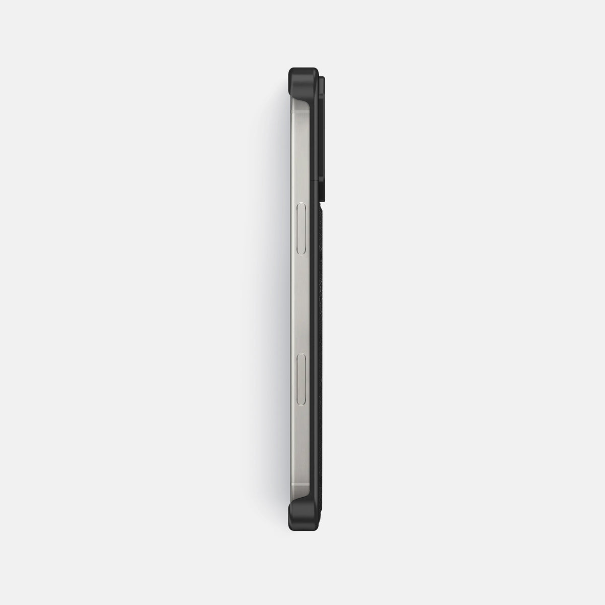 Black iPhone 16 Pro Cyber Case Ostrich with Black Metal -3 | Black-Black