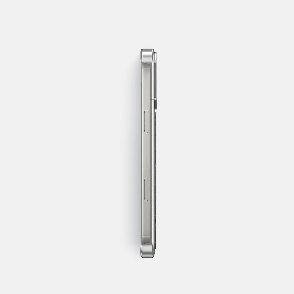 Forest-Green iPhone 16 Pro Cyber Case In Alligator with Steel -3 | Forest-Green-Steel