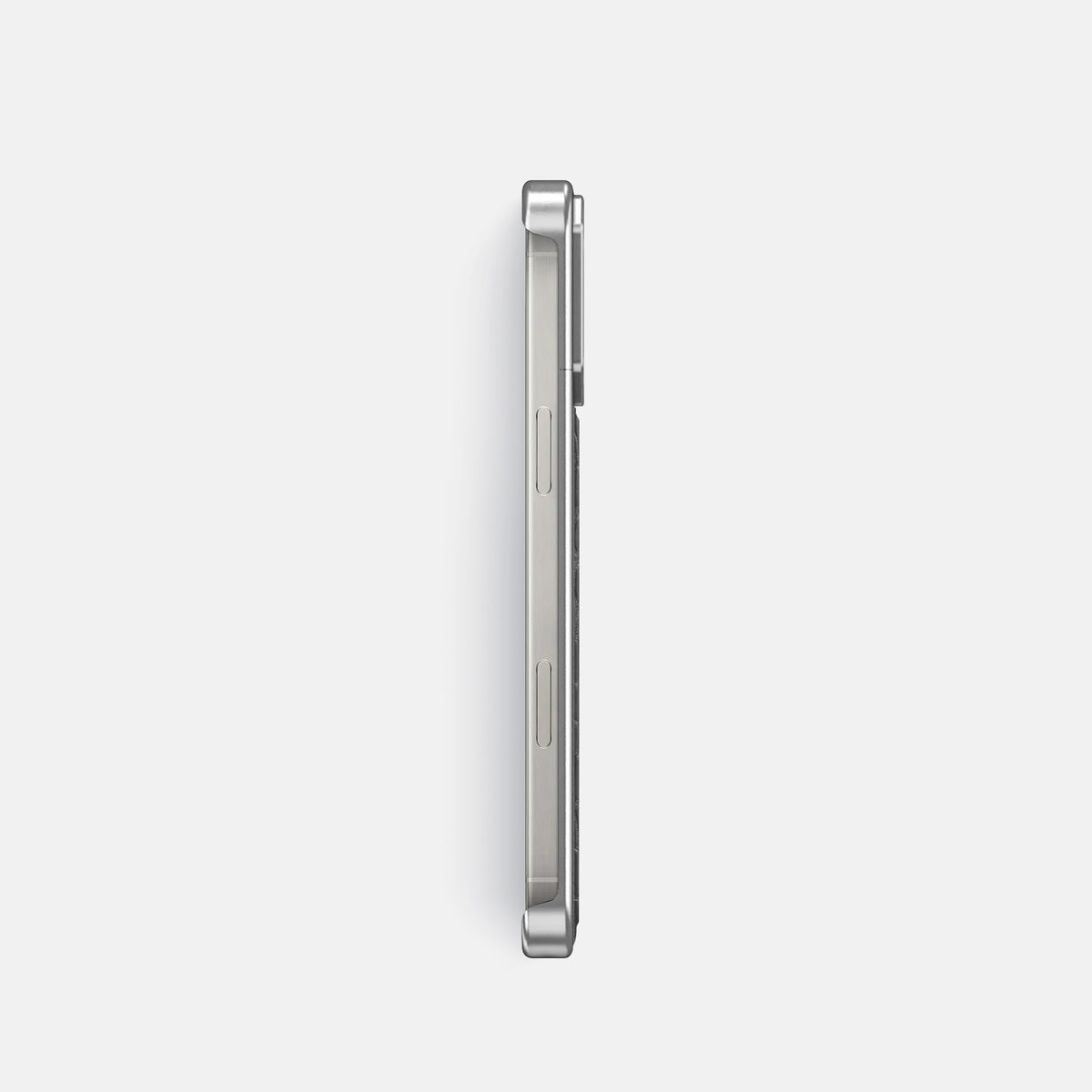 Grey iPhone 16 Pro Cyber Case In Alligator with Steel -3 | Grey-Steel