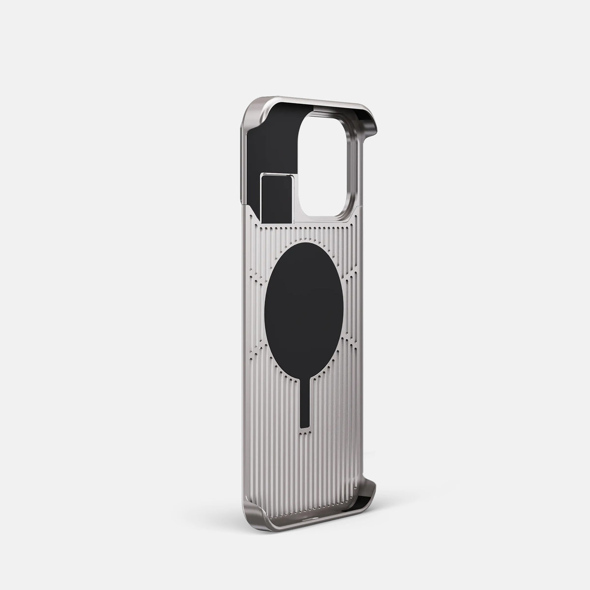 Grey iPhone 16 Pro Cyber Case In Alligator with Steel -4 | Grey-Steel