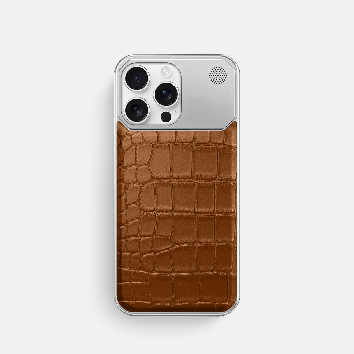 Honey iPhone 16 Pro Cyber Case In Alligator with Steel -1 | Honey-Steel