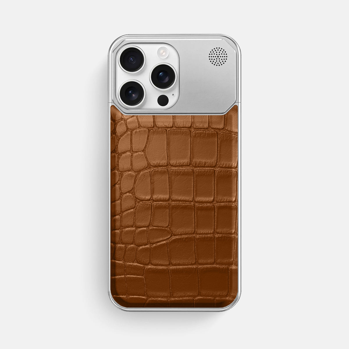 Honey iPhone 16 Pro Max Cyber Case In Alligator with Steel -1 | Honey-Steel