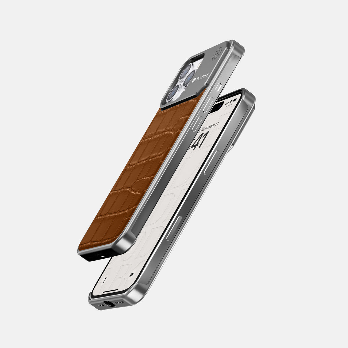 Honey iPhone 16 Pro Max Cyber Case In Alligator with Steel -5 | Honey-Steel