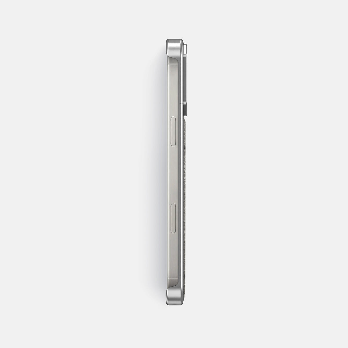 Grey iPhone 16 Pro Cyber Case Ostrich with Steel -3 | Grey-Steel