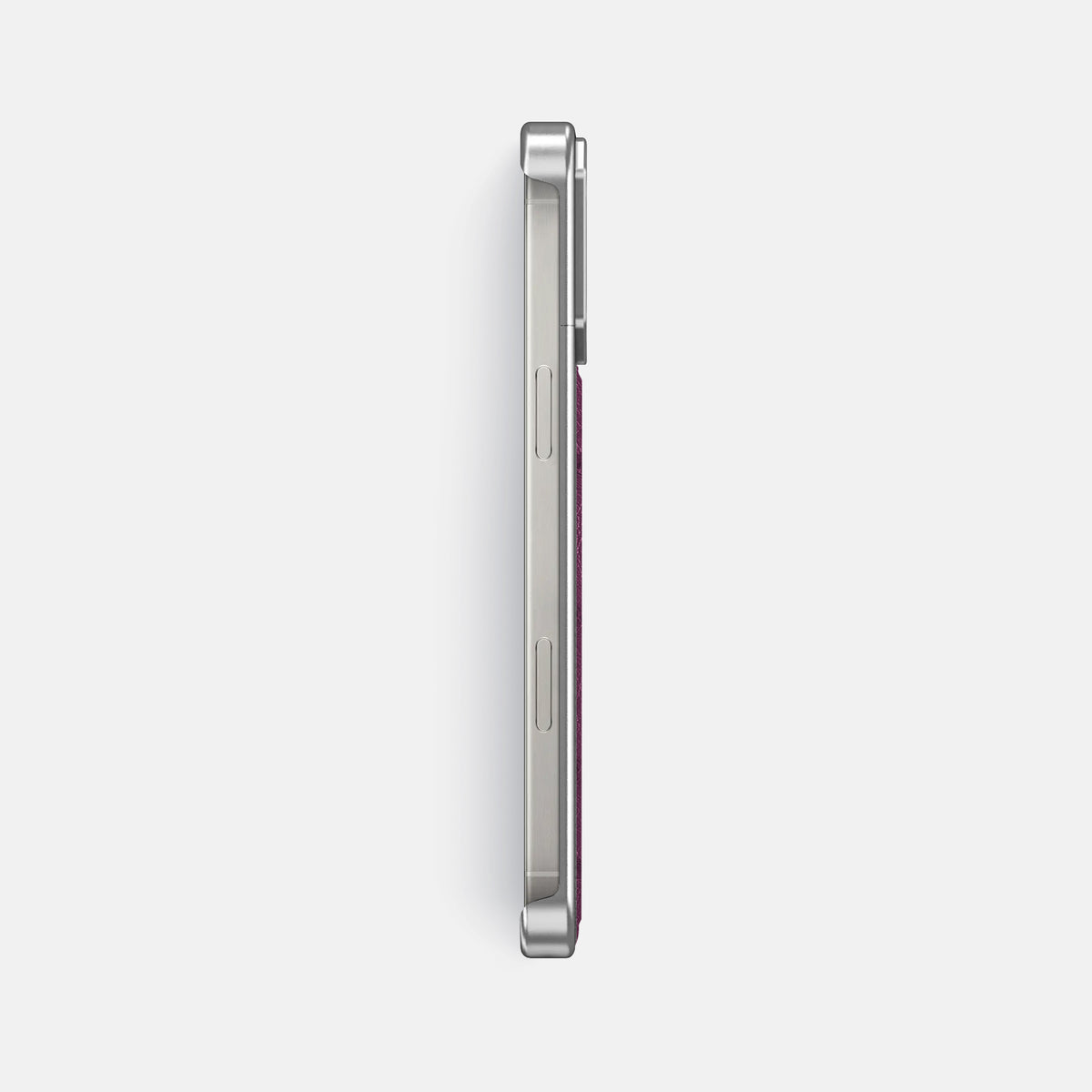 Purple iPhone 16 Pro Cyber Case Ostrich with Steel -3 | Purple-Steel