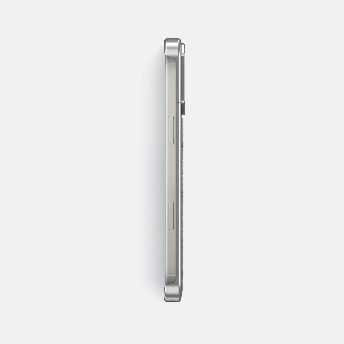 Silver iPhone 16 Pro Cyber Case Ostrich with Steel -3 | Silver-Steel