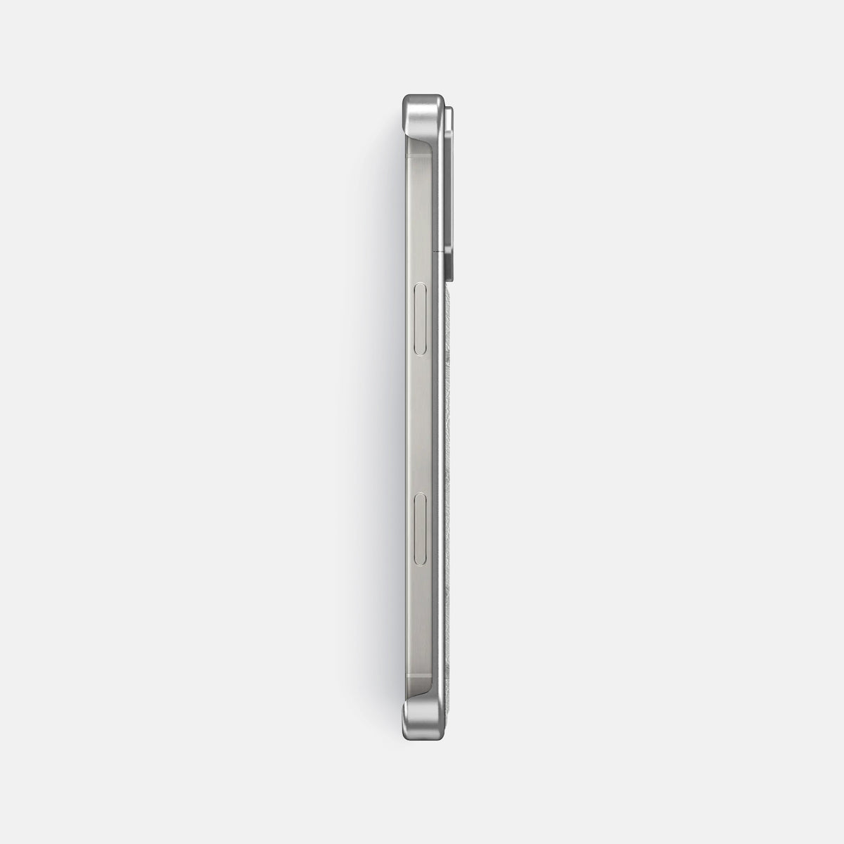 White iPhone 16 Pro Cyber Case Ostrich with Steel -3 | White-Steel