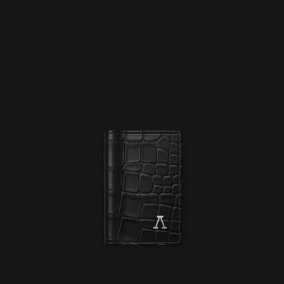 Edition-Black Tri-Fold Alligator with Steel Metal -1 | Edition-Black-Steel