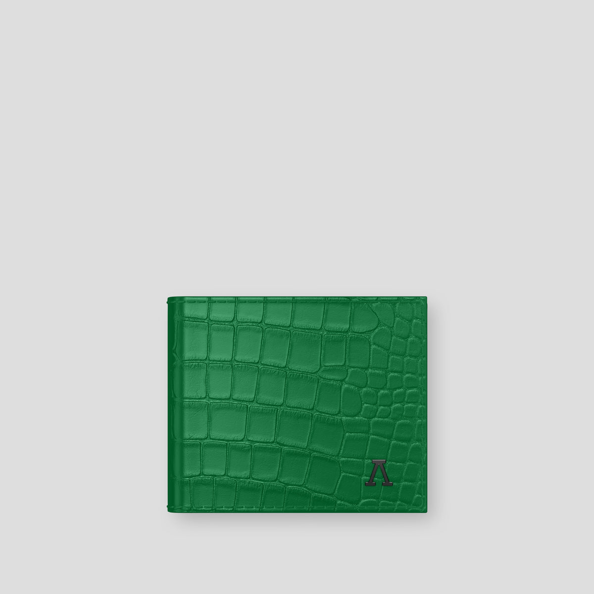 Green Wallet Case Alligator with Black Metal -1 | Green-Black