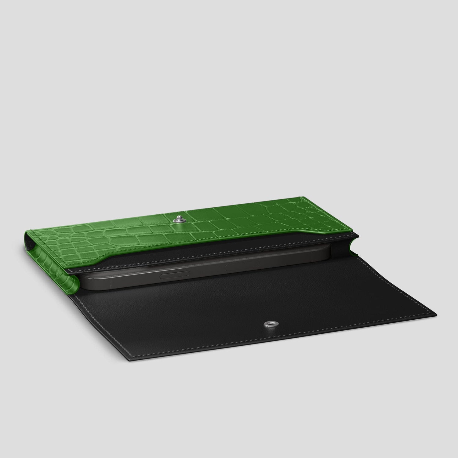 Apple-Green iPhone 15 Pro Wallet Alligator -4 | Apple-Green