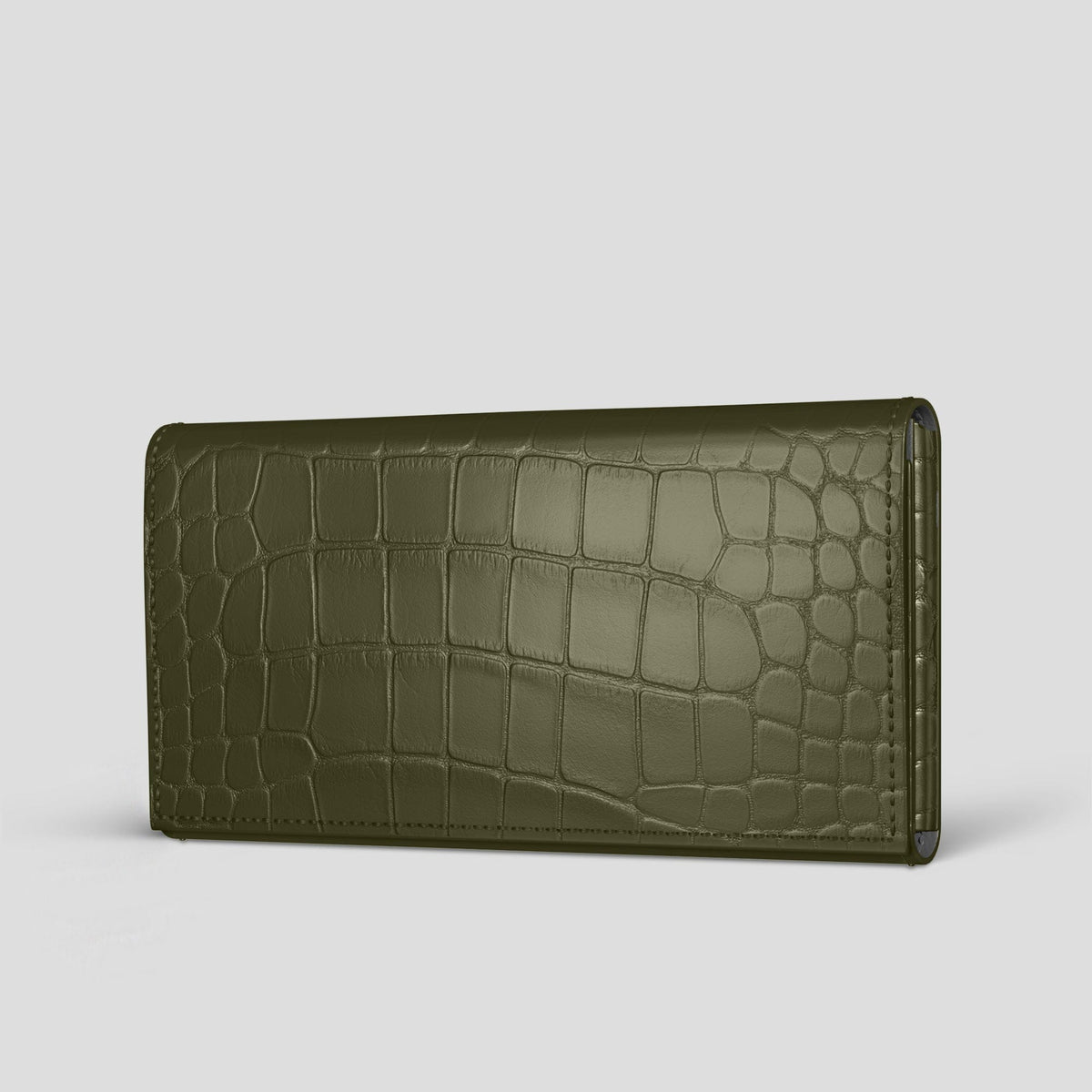 Kaki-Green iPhone 15 Pro Wallet Alligator -1 | Kaki-Green