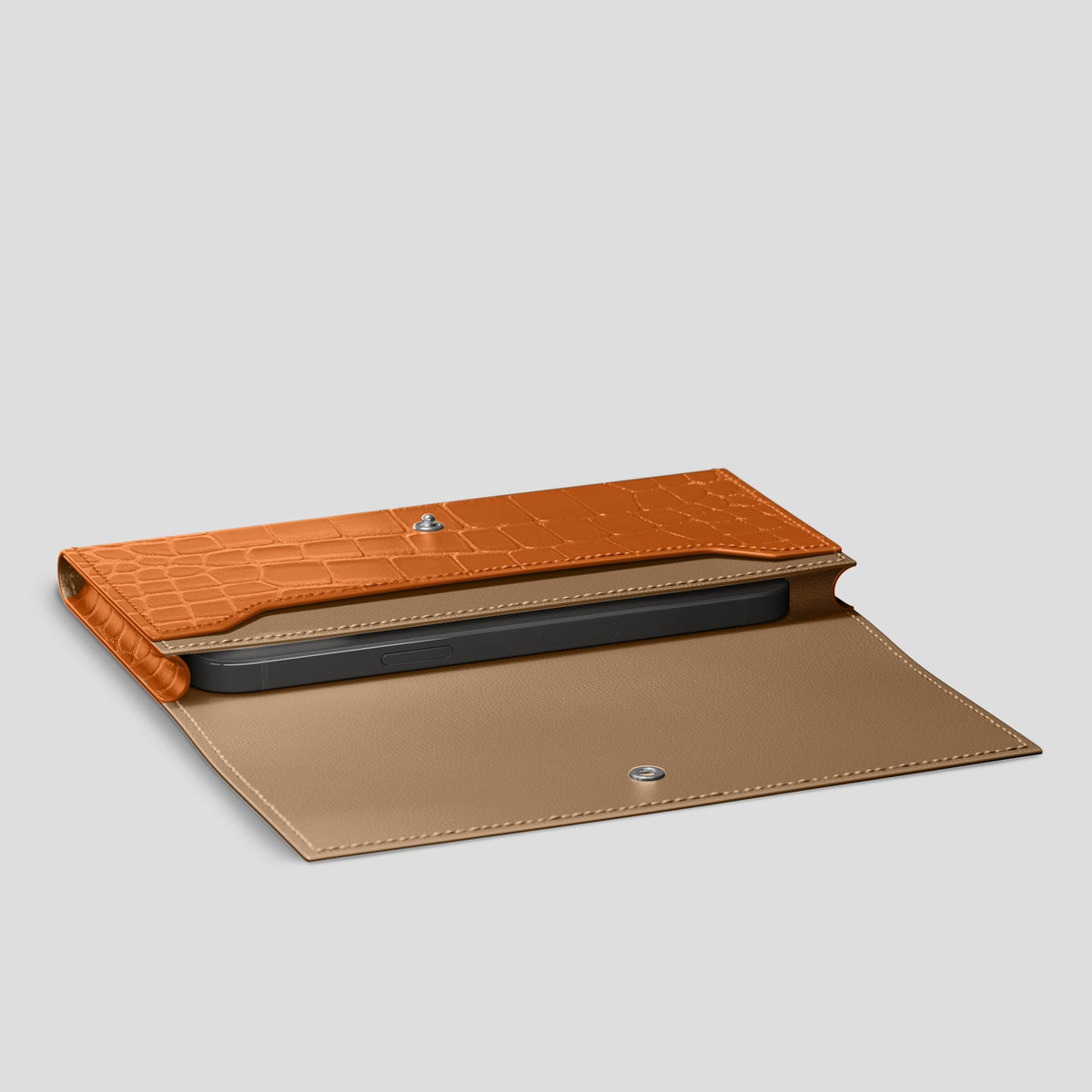 Orange iPhone 15 Pro Wallet Alligator -4 | Orange