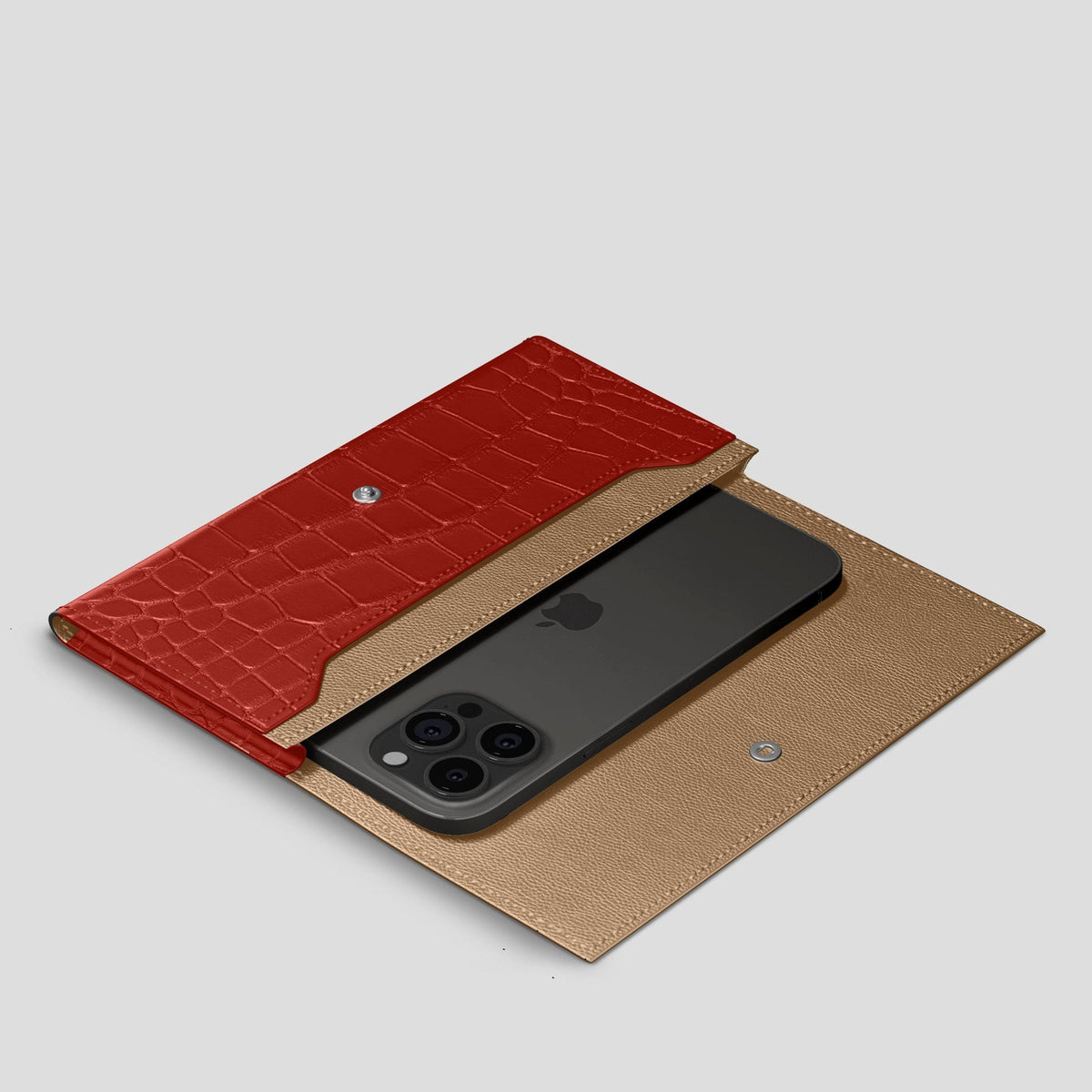 Red iPhone 15 Pro Wallet Alligator -2 | Red