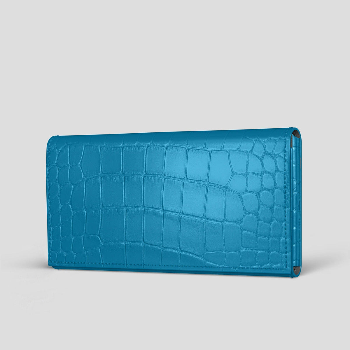 Curaçao-Blue iPhone 15 Pro Max Wallet Alligator -1 | Curaçao-Blue