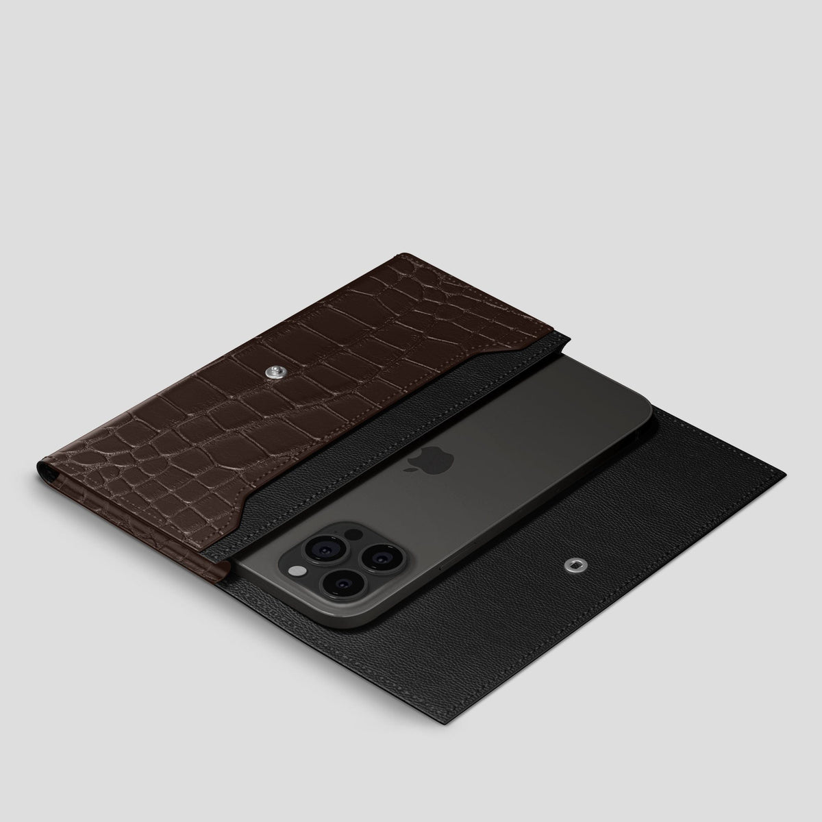 Dark Brown iPhone 15 Pro Max Wallet Alligator -2 | Dark-Brown