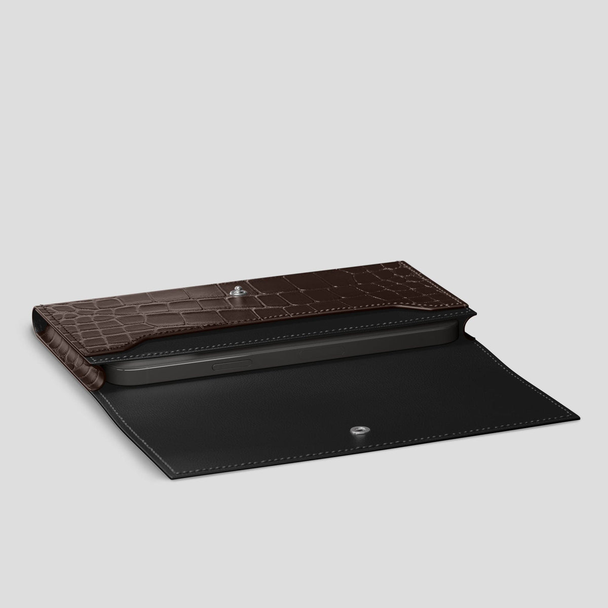 Dark Brown iPhone 15 Pro Max Wallet Alligator -4 | Dark-Brown