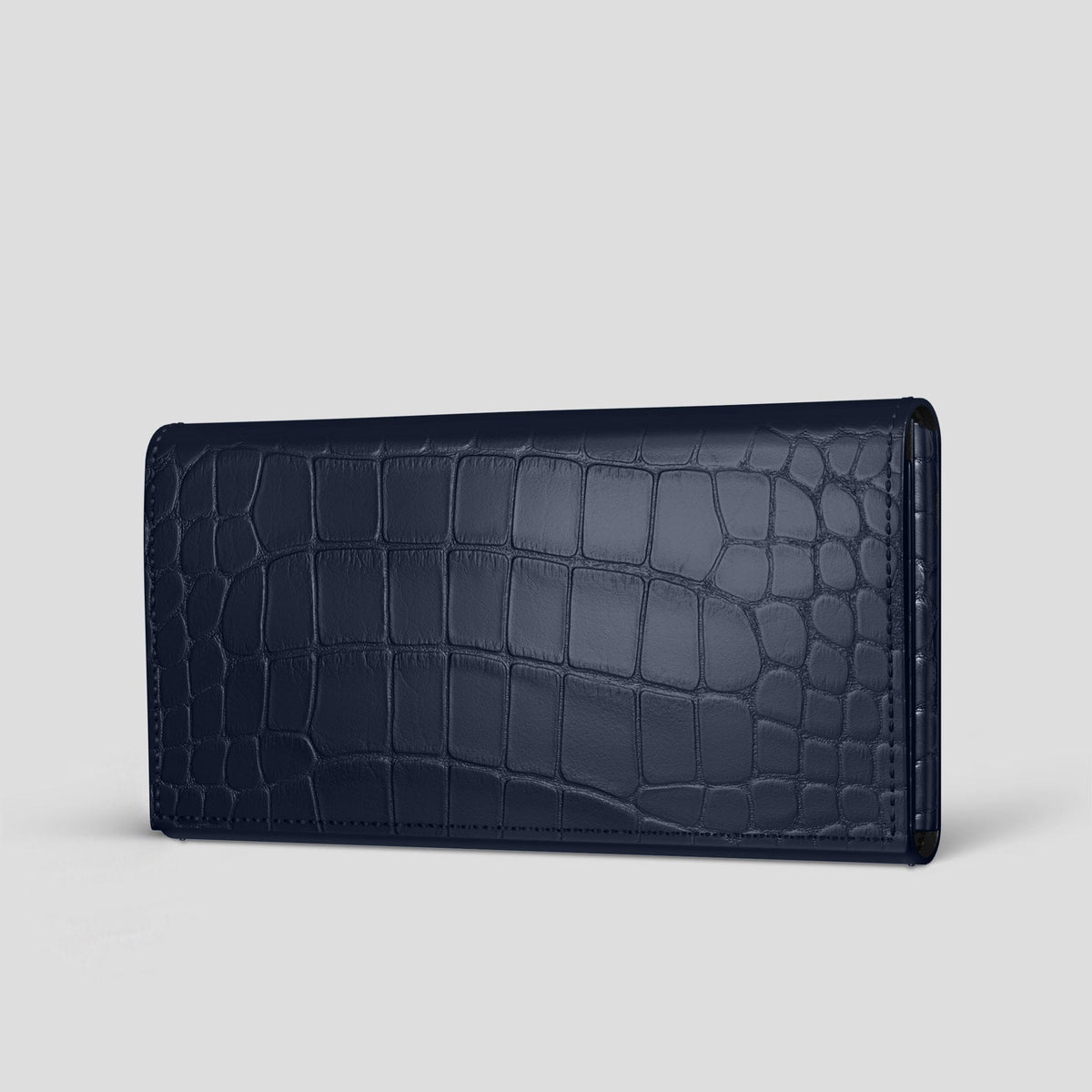 Navy Blue iPhone 15 Pro Max Wallet Alligator -1 | Navy-Blue
