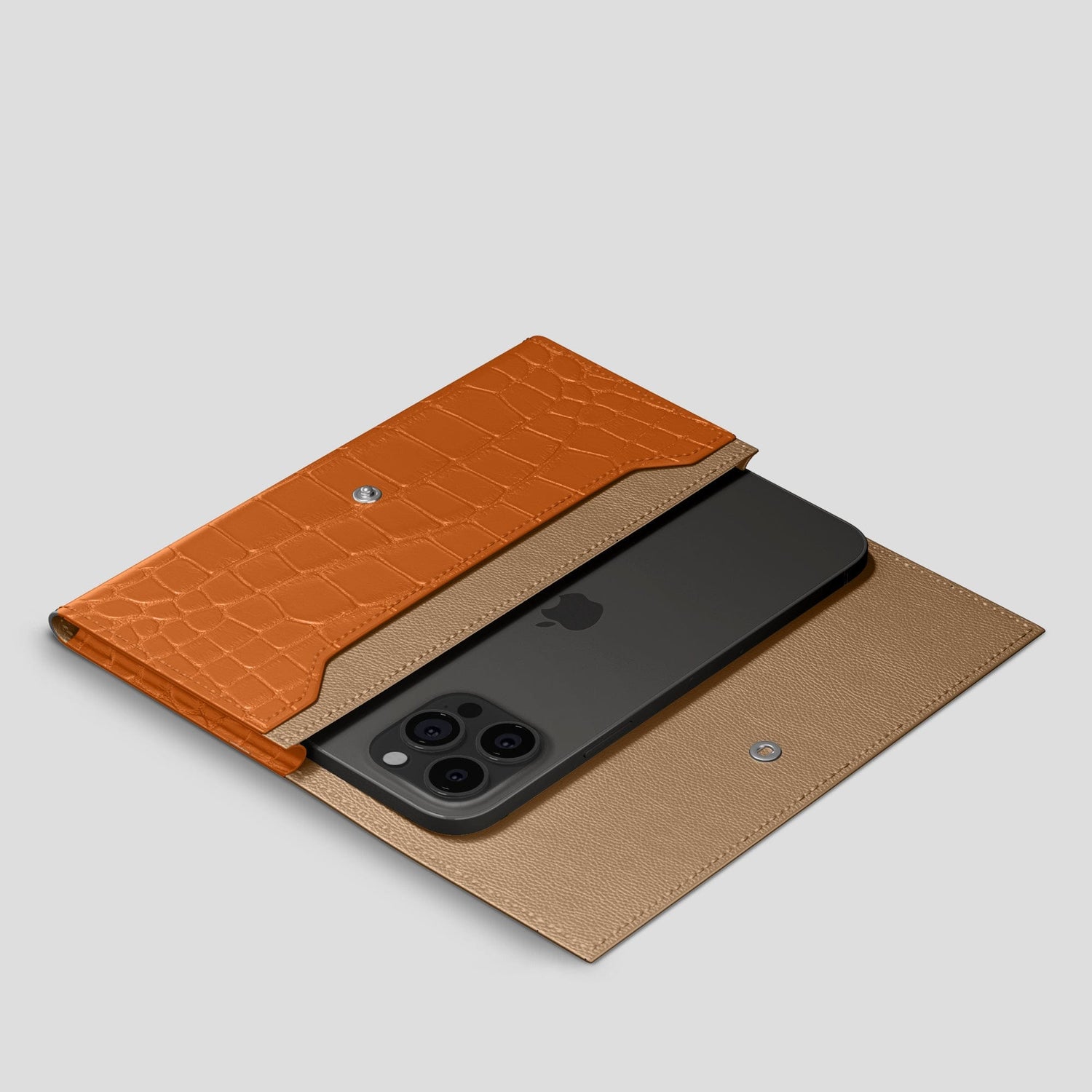 Orange iPhone 15 Pro Max Wallet Alligator -2 | Orange