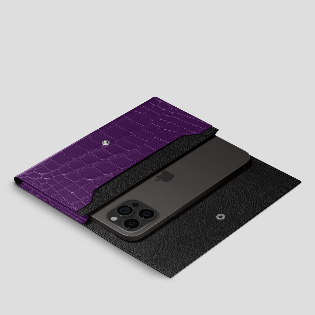 Purple iPhone 15 Pro Max Wallet Alligator -2 | Purple