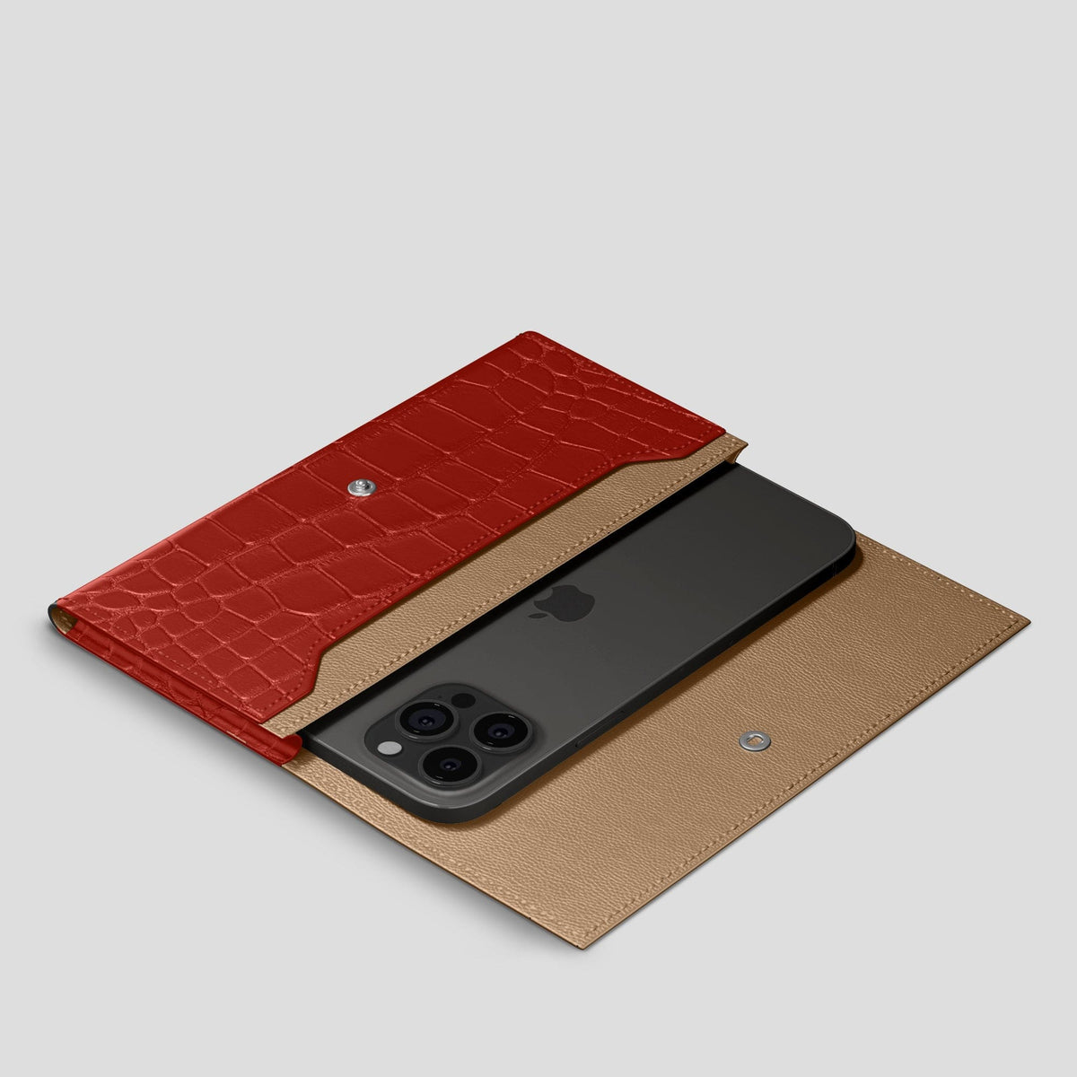 Red iPhone 15 Pro Max Wallet Alligator -2 | Red
