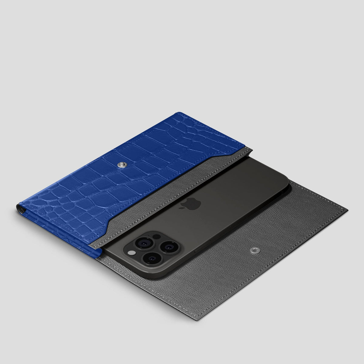 Royal Blue iPhone 15 Pro Max Wallet Alligator -2 | Royal-Blue