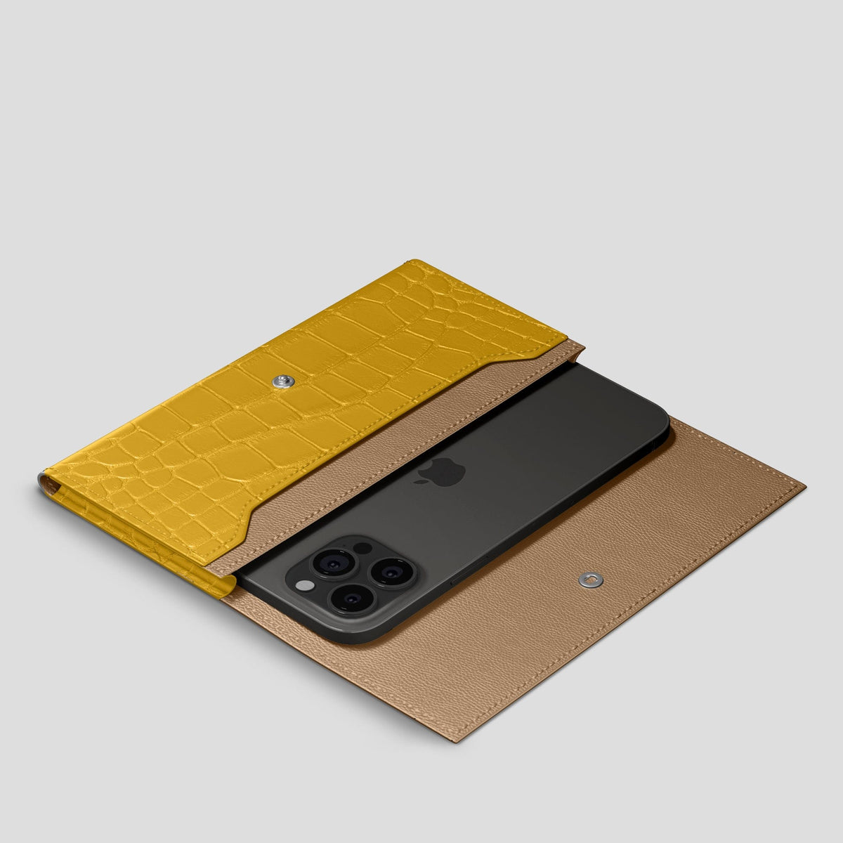 Yellow iPhone 15 Pro Max Wallet Alligator -2 | Yellow