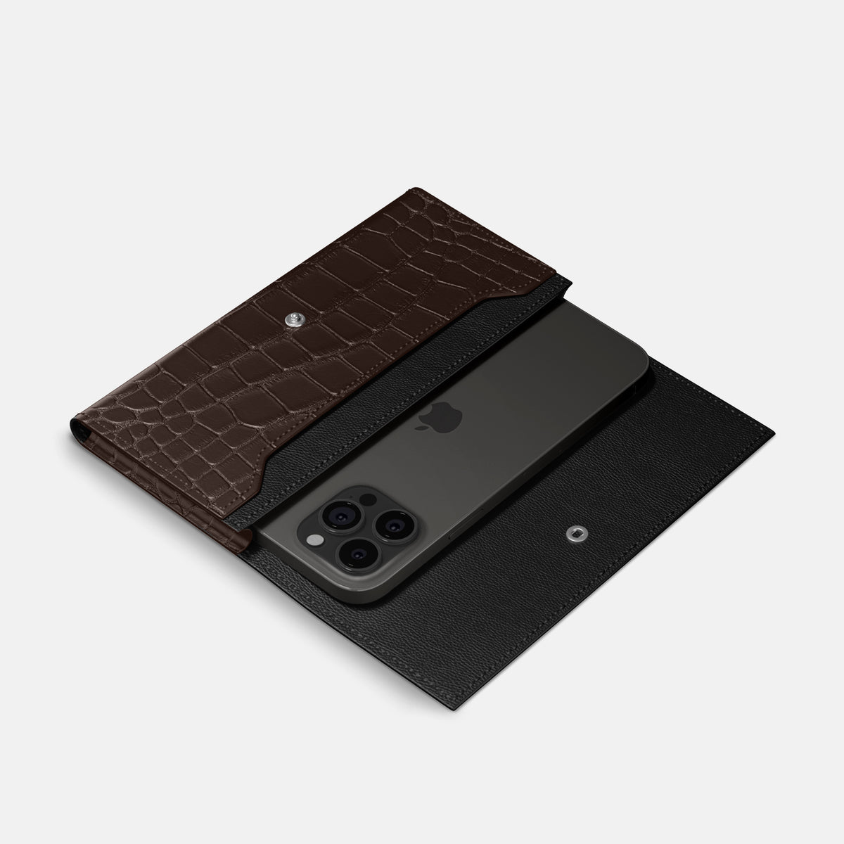 Dark Brown iPhone 16 Pro Wallet Alligator -2 | Dark-Brown