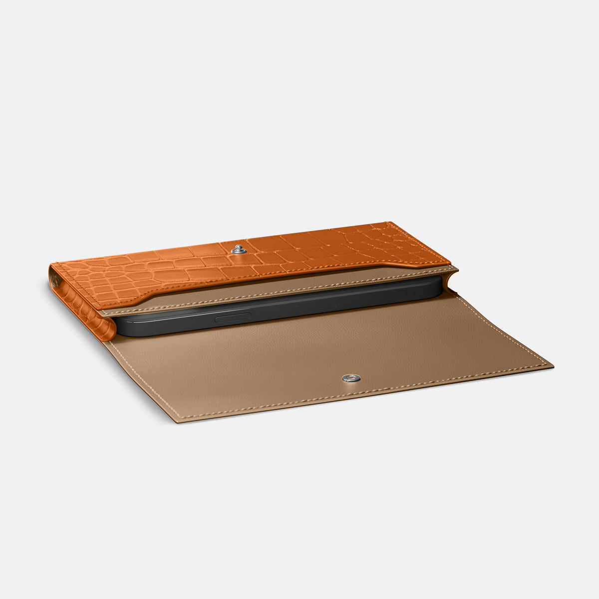 Orange iPhone 16 Pro Wallet Alligator -4 | Orange
