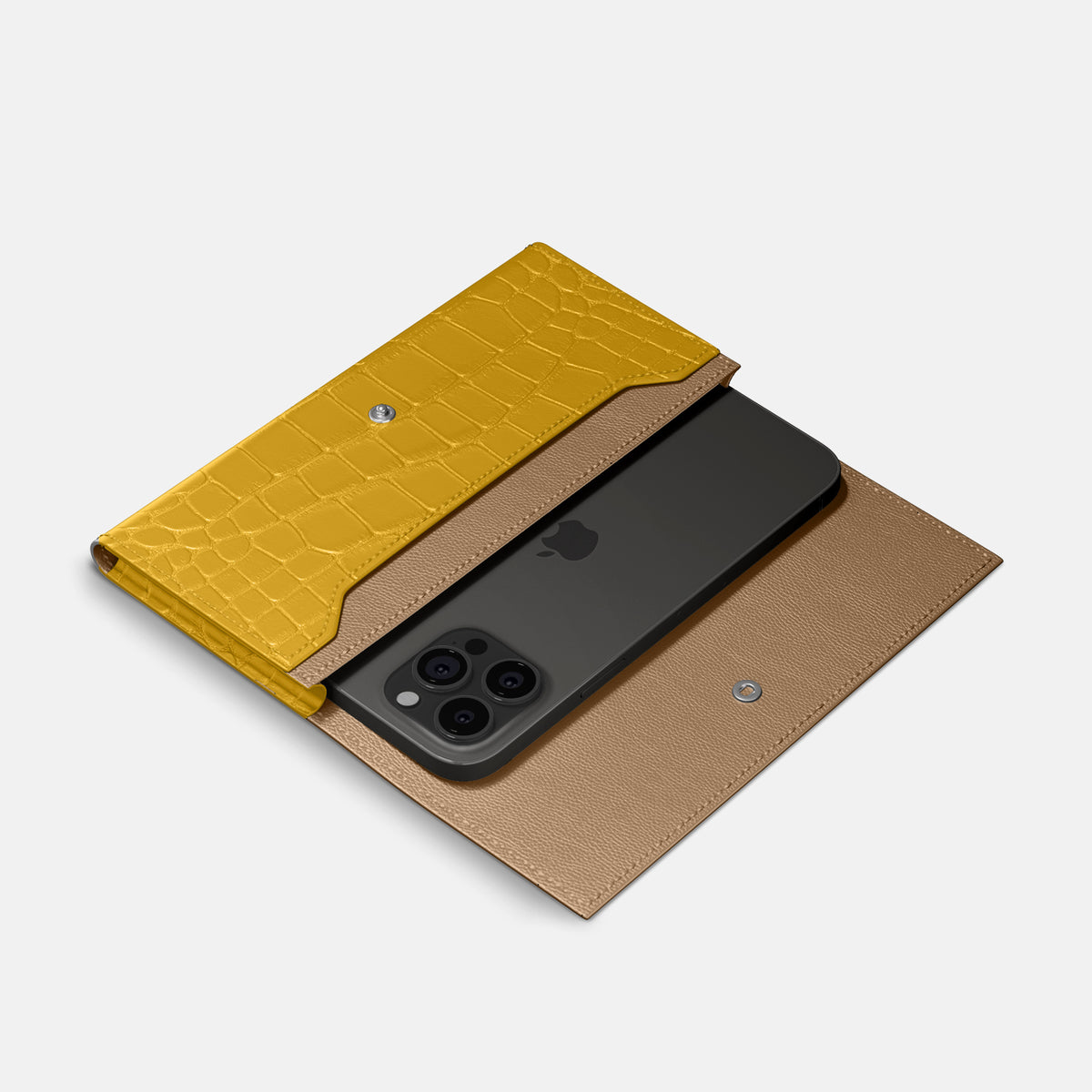Yellow iPhone 16 Pro Wallet Alligator -2 | Yellow