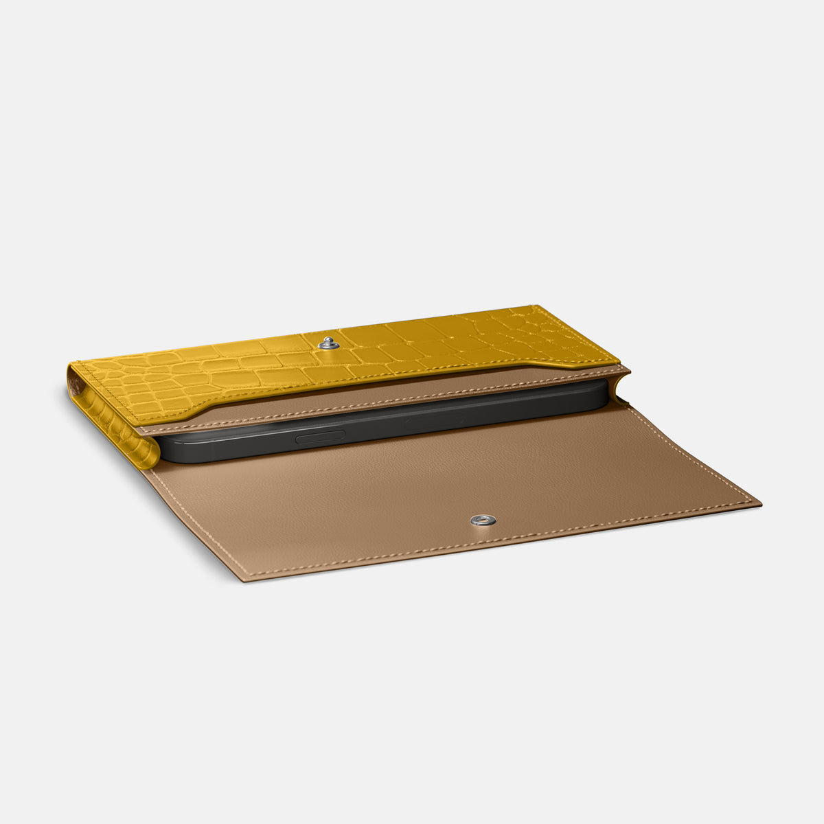 Yellow iPhone 16 Pro Wallet Alligator -4 | Yellow