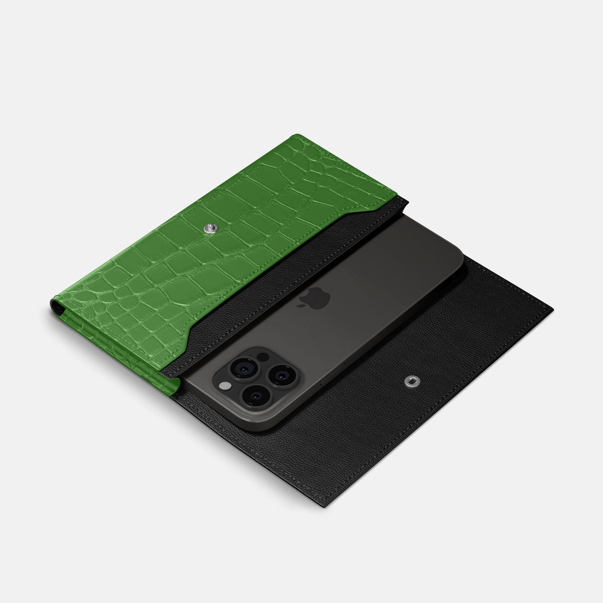 Apple-Green iPhone 16 Pro Max Wallet Alligator -2 | Apple-Green