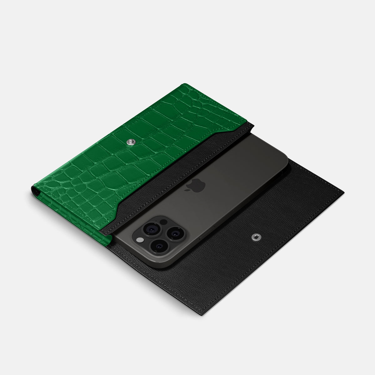 Forest-Green iPhone 15 Pro Max Wallet Alligator -2 | Forest-Green