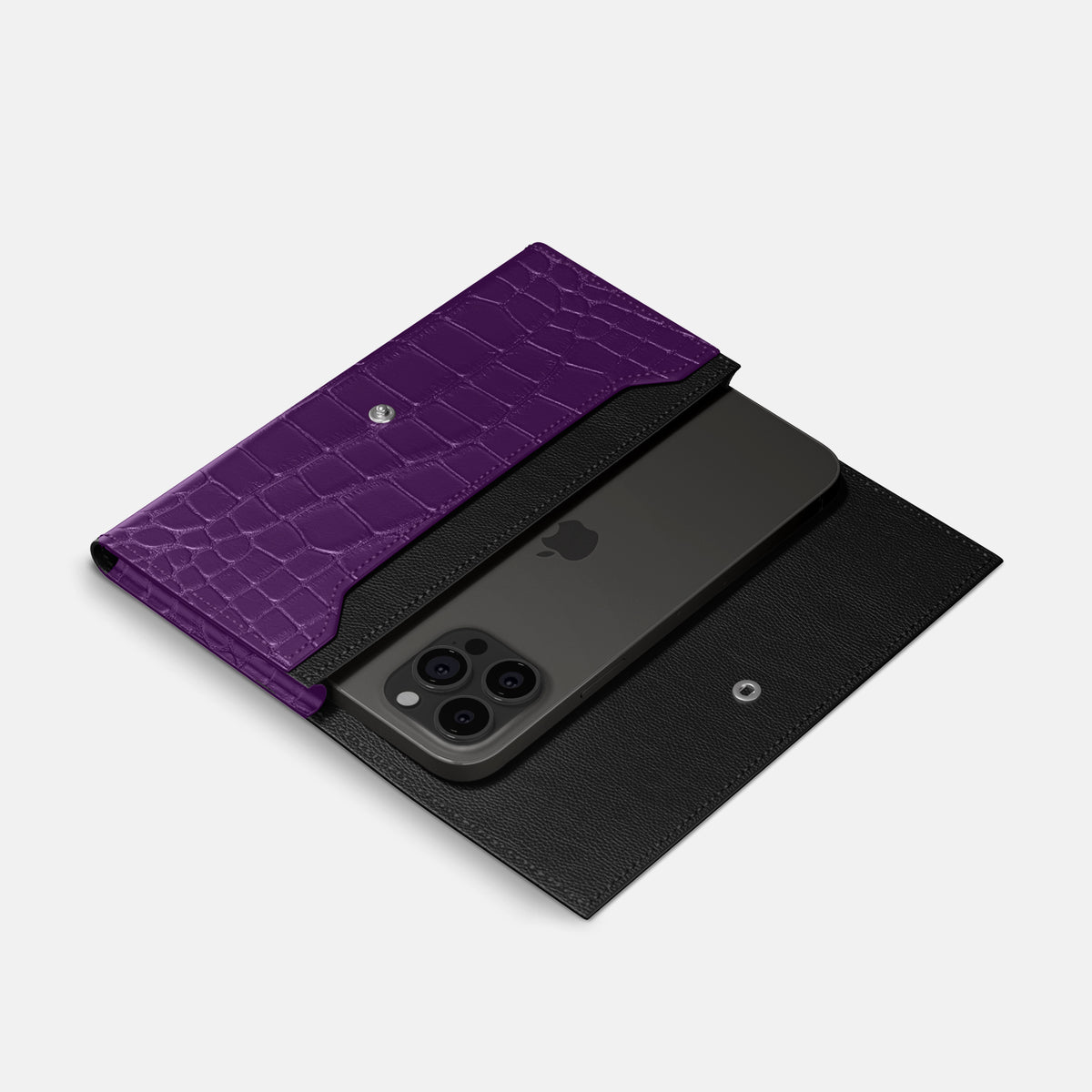 Purple iPhone 16 Pro Max Wallet Alligator -2 | Purple