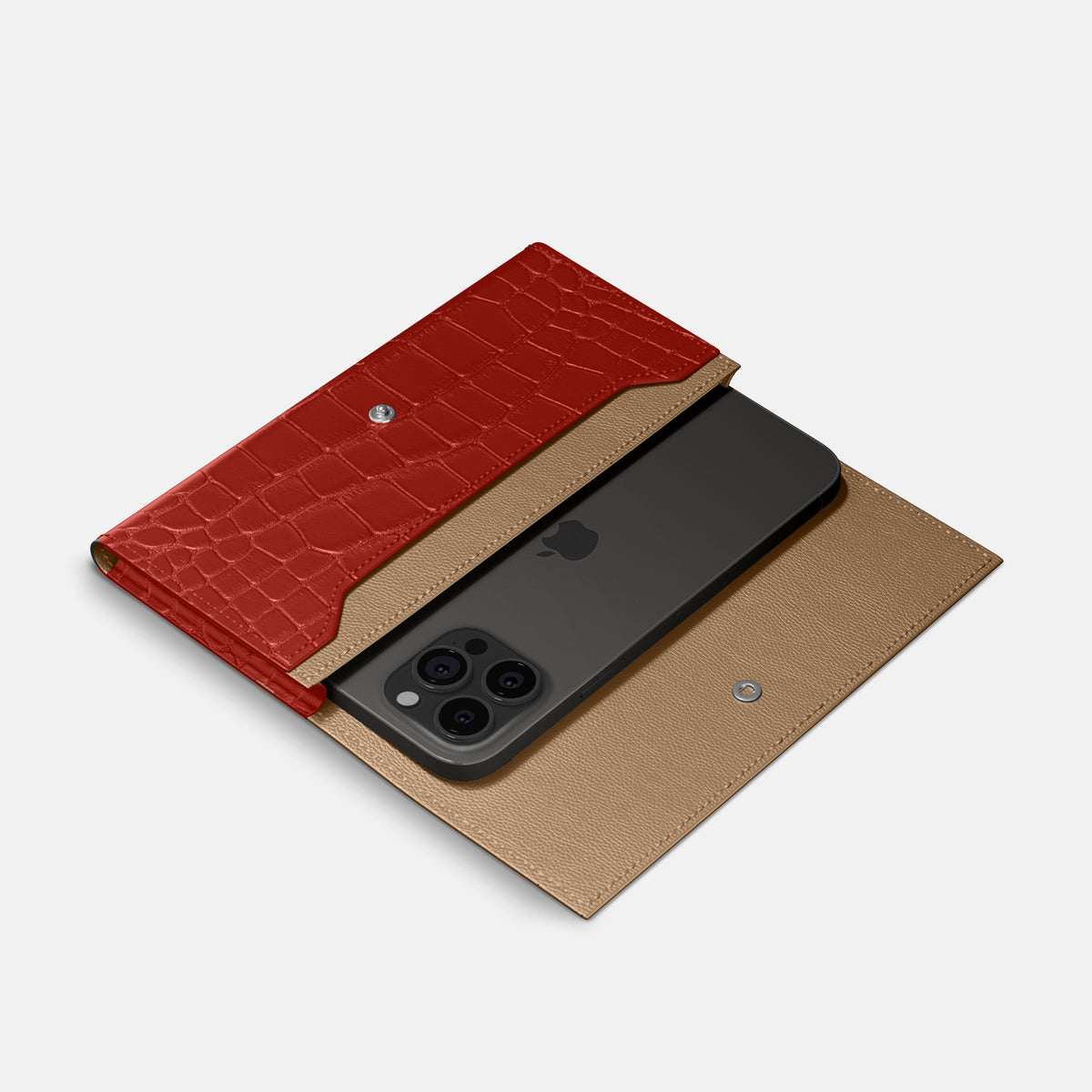 Red iPhone 16 Pro Max Wallet Alligator -2 | Red