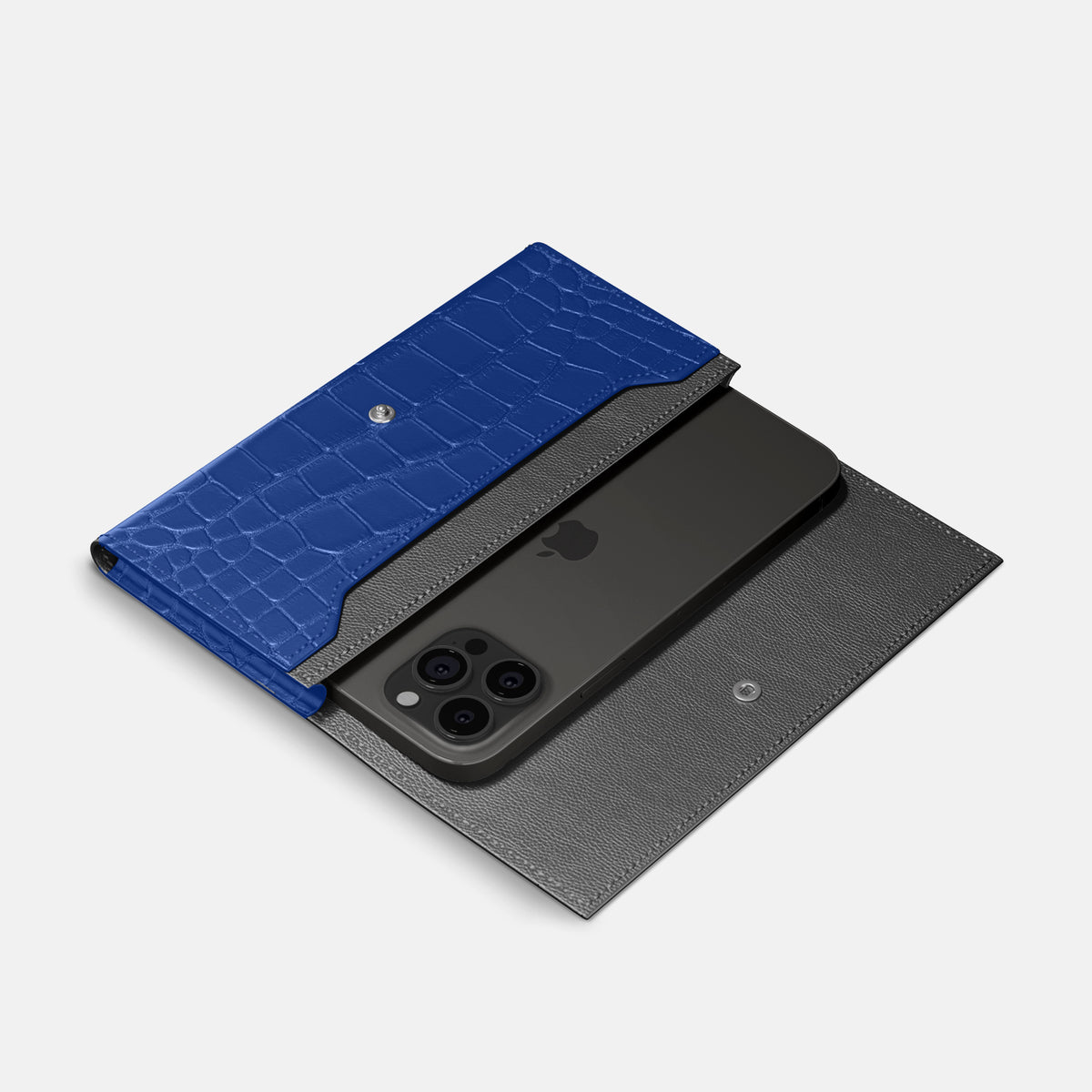 Royal Blue iPhone 16 Pro Max Wallet Alligator -2 | Royal-Blue