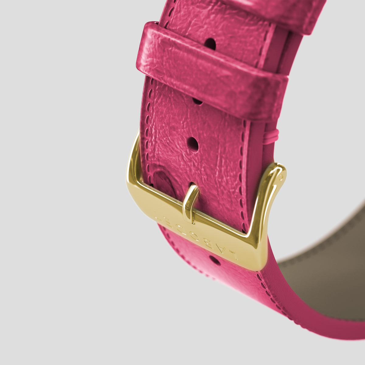 Pink Apple Watch 46mm Double Strap Ostrich with Gold Metal -5 | Pink-Gold