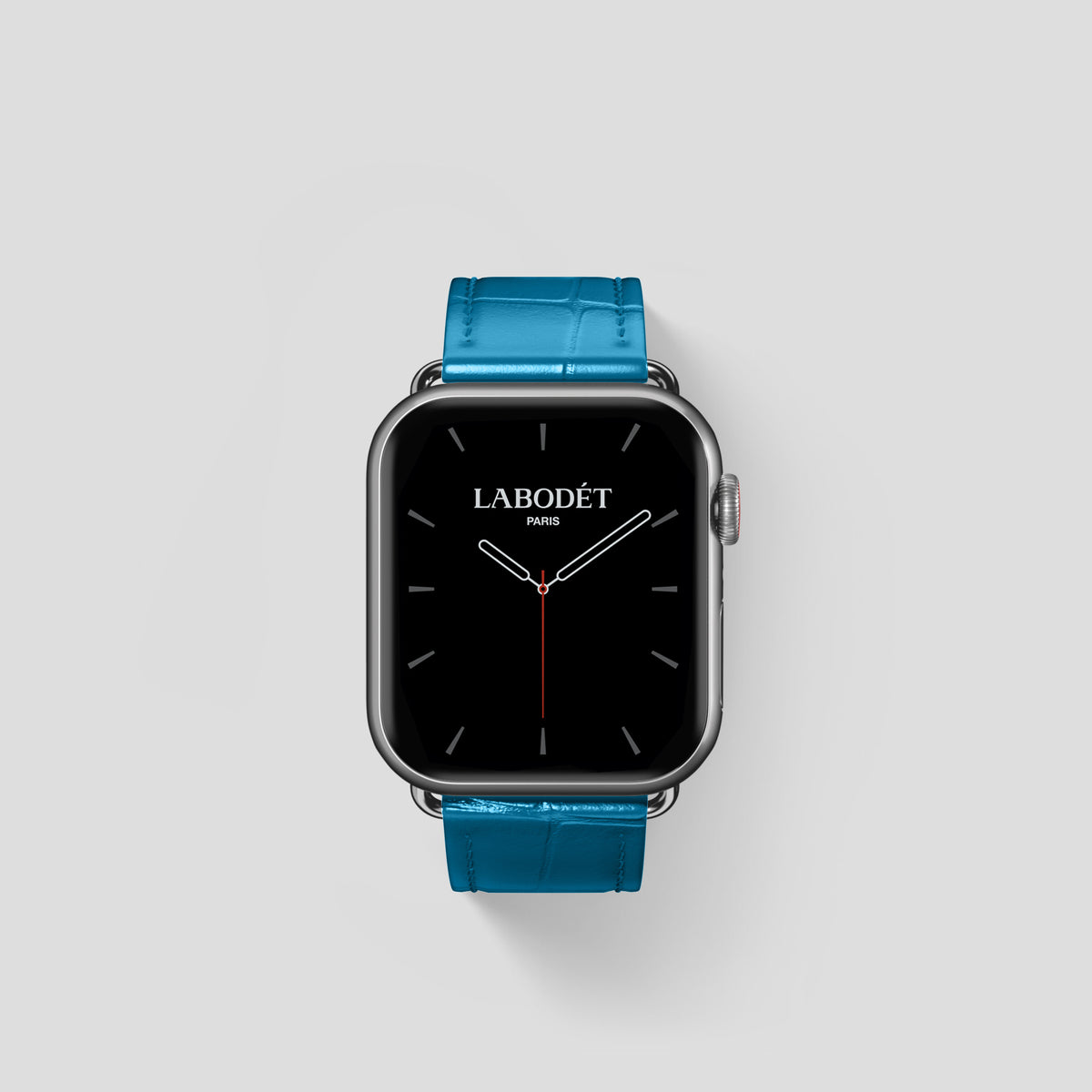 Curaçao-Blue Classic Strap For Apple Watch 42mm In Alligator with Steel Metal -1 | Curaçao-Blue-Steel