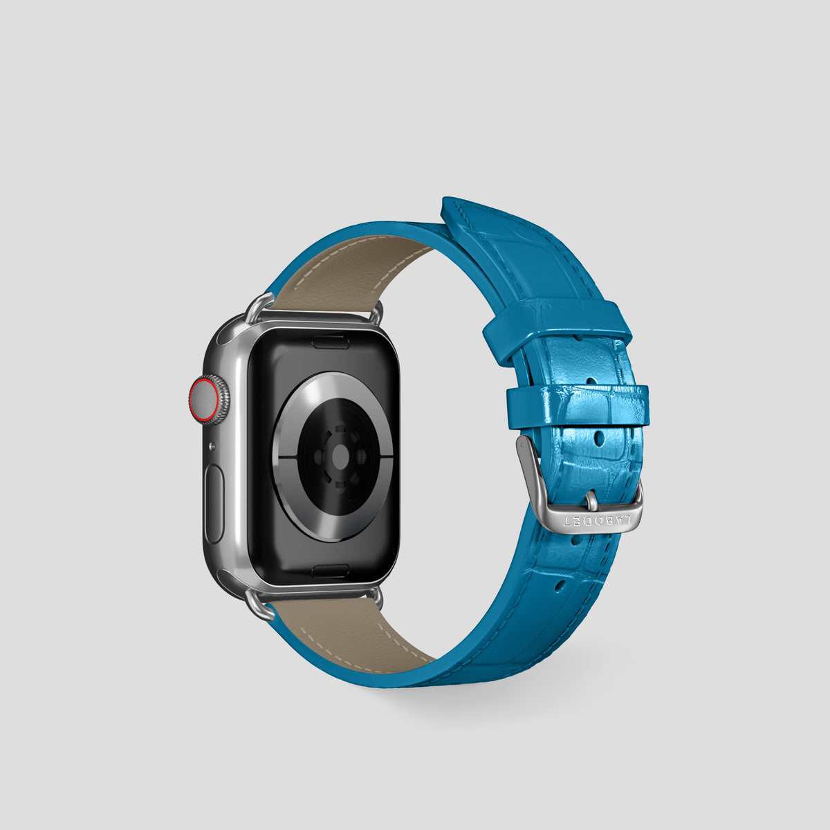 Curaçao-Blue Classic Strap For Apple Watch 42mm In Alligator with Steel Metal -2 | Curaçao-Blue-Steel