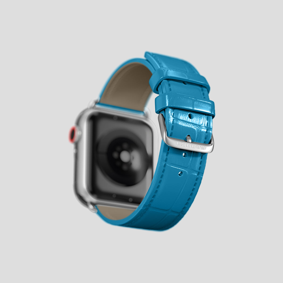 Curaçao-Blue Classic Strap For Apple Watch 42mm In Alligator with Steel Metal -4 | Curaçao-Blue-Steel