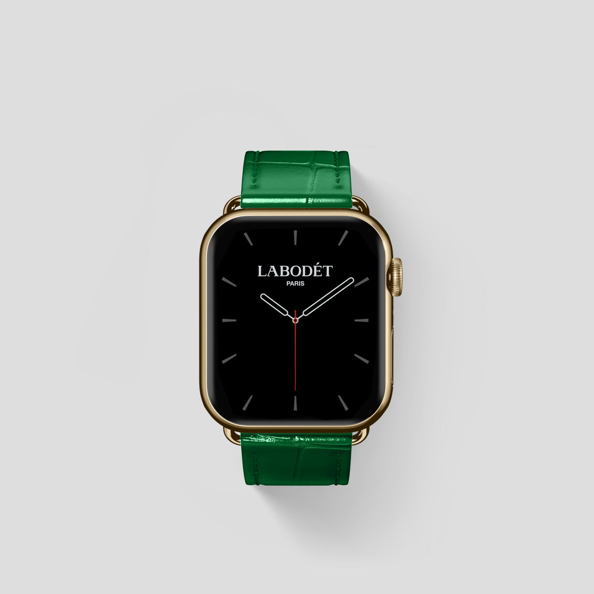 Forest-Green Classic Strap For Apple Watch 42mm In Alligator with Gold Metal -1 | Forest-Green-Gold