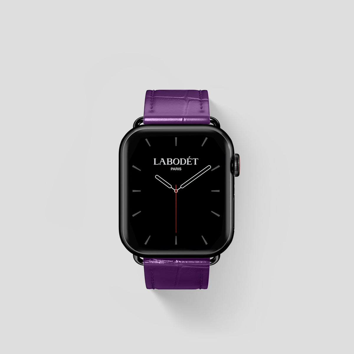 Purple Classic Strap For Apple Watch 42mm In Alligator with Black Metal -1 | Purple-Black