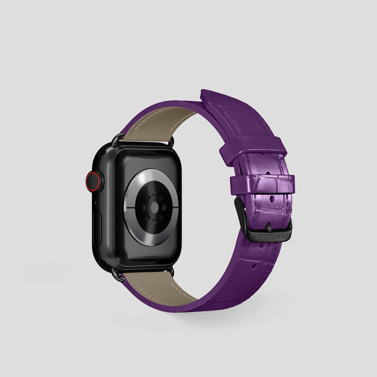Purple Classic Strap For Apple Watch 42mm In Alligator with Black Metal -2 | Purple-Black