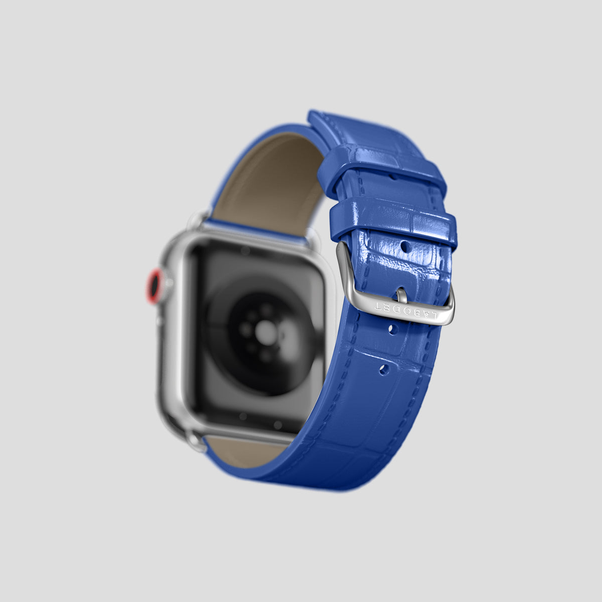 Royal Blue Classic Strap For Apple Watch 42mm In Alligator with Steel Metal -4 | Royal-Blue-Steel