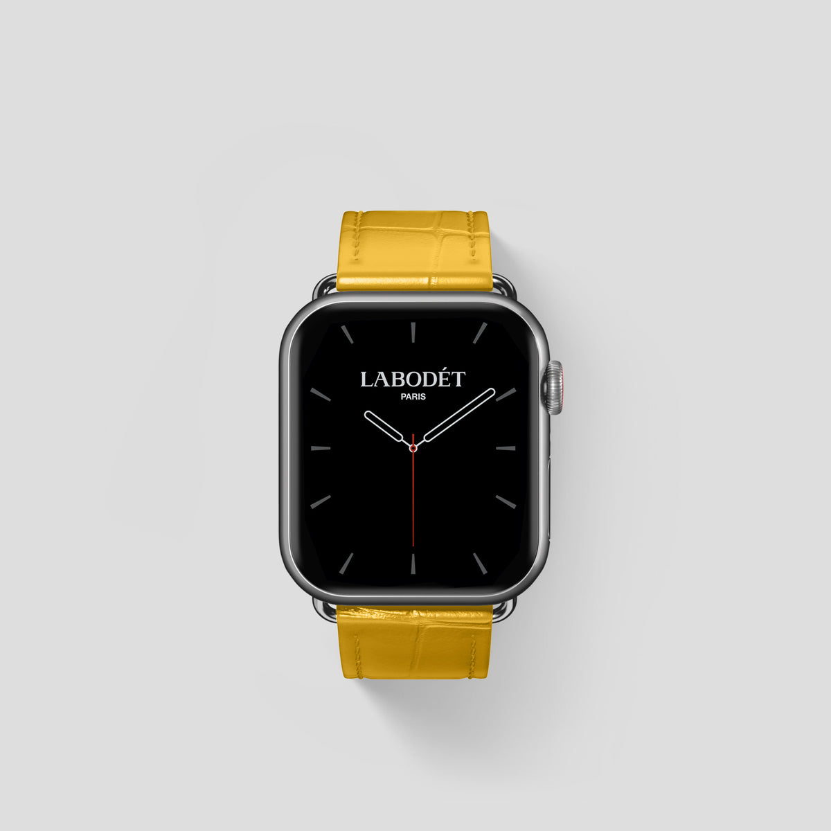 Yellow Classic Strap For Apple Watch 42mm In Alligator with Steel Metal -1 | Yellow-Steel