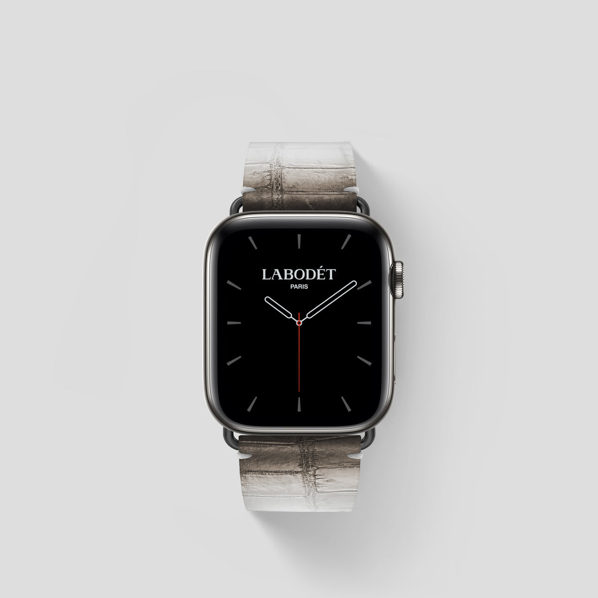 Dark Apple Watch 42mm Strap Himalayan Crocodile with Black Metal -1 | Dark-Black