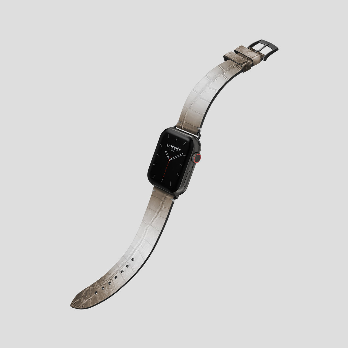 Dark Apple Watch 42mm Strap Himalayan Crocodile with Black Metal -3 | Dark-Black