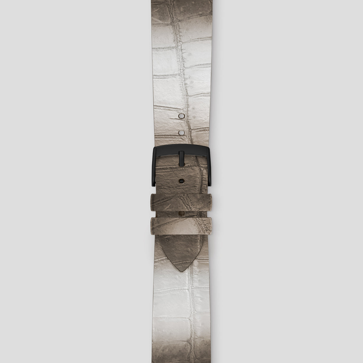 Dark Apple Watch 42mm Strap Himalayan Crocodile with Black Metal -4 | Dark-Black