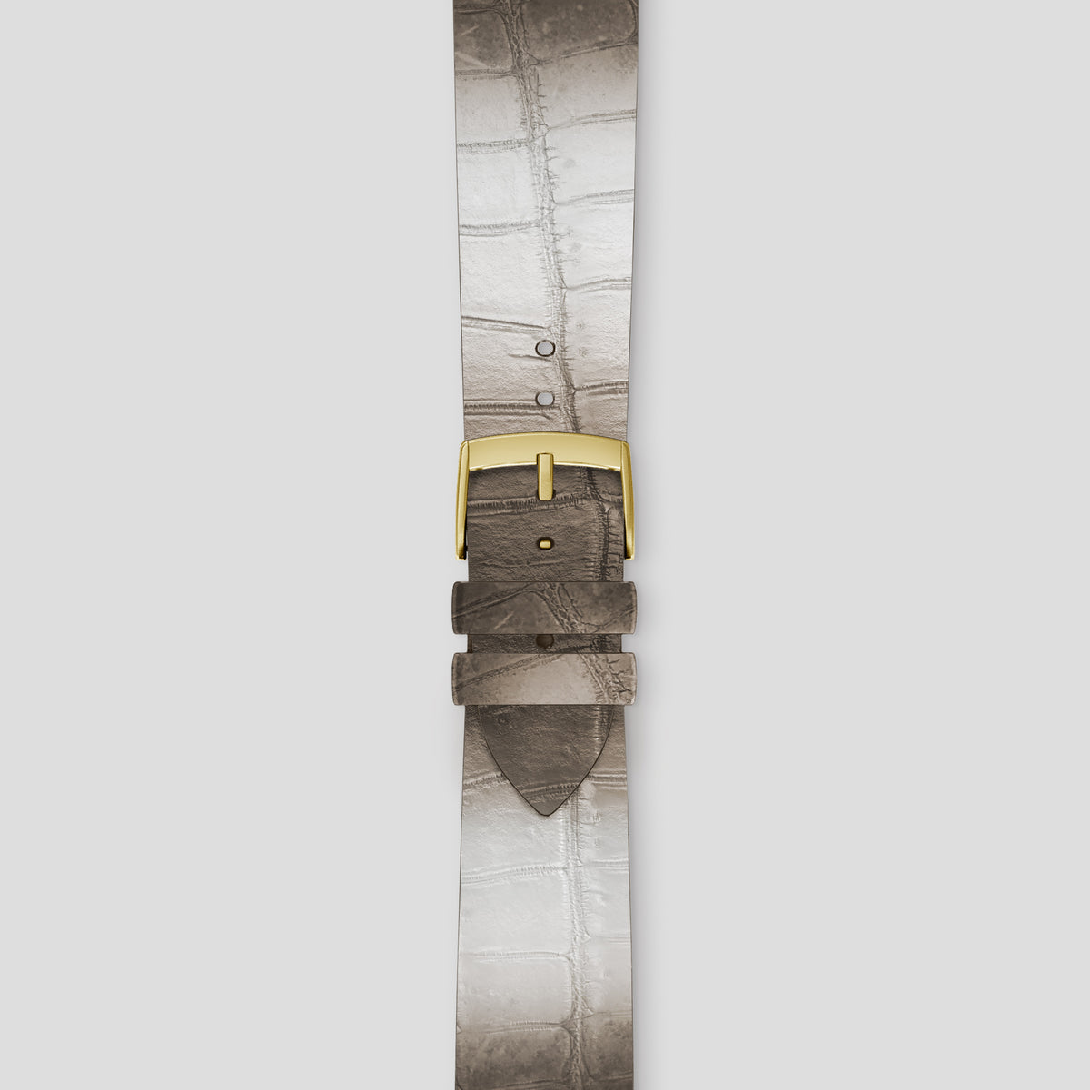 Dark Apple Watch 42mm Strap Himalayan Crocodile with Gold Metal -4 | Dark-Gold