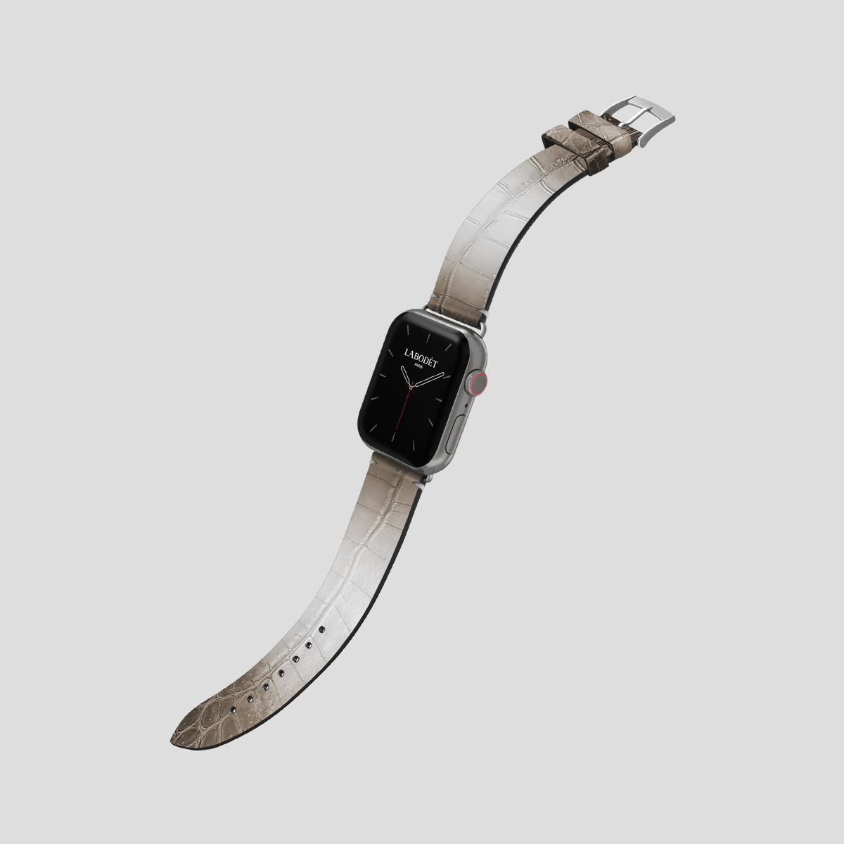 Dark Apple Watch 42mm Strap Himalayan Crocodile with Steel Metal -3 | Dark-Steel