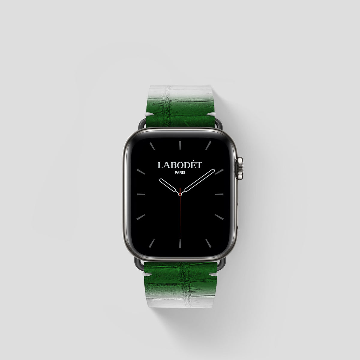 Green Apple Watch 42mm Strap Himalayan Crocodile with Black Metal -1 | Green-Black